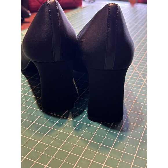 Donald Pliner Womens Ellio Black Fabric Square Toe Heels Size 9.5M - Picture 5 of 7